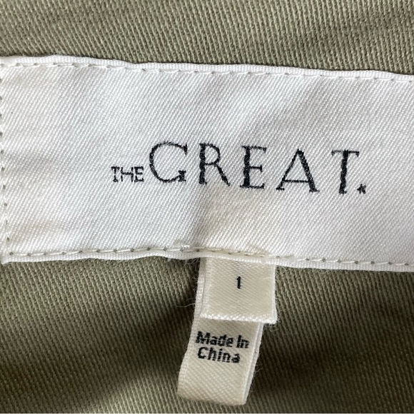 The Great Floral Applique Jacket Commodore Army Green Pockets Sz 1 boho - Picture 5 of 11